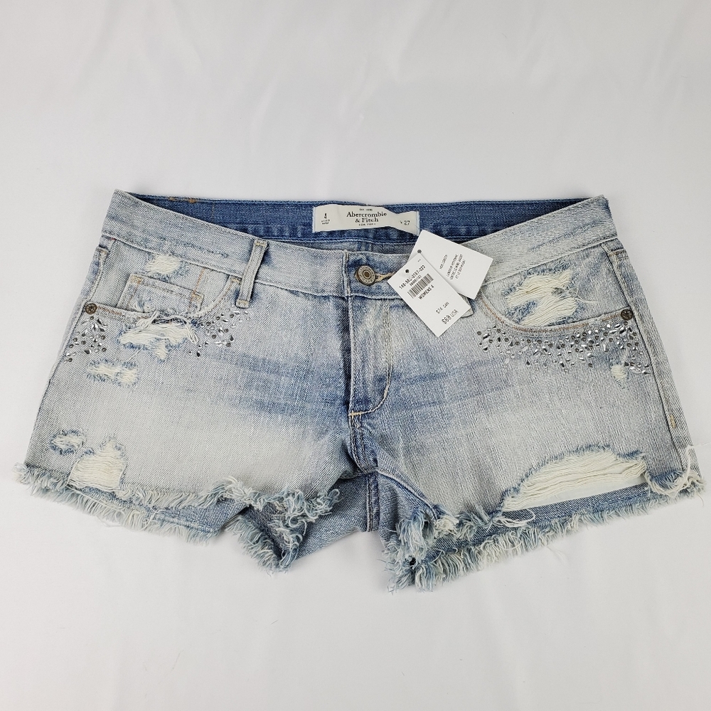 Abercrombie Womens Distressed Jean Shorts